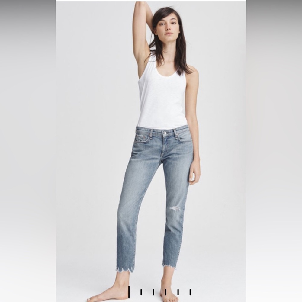 Rag and Bone Dre Low Rise Boyfriend - Dobbie with holes